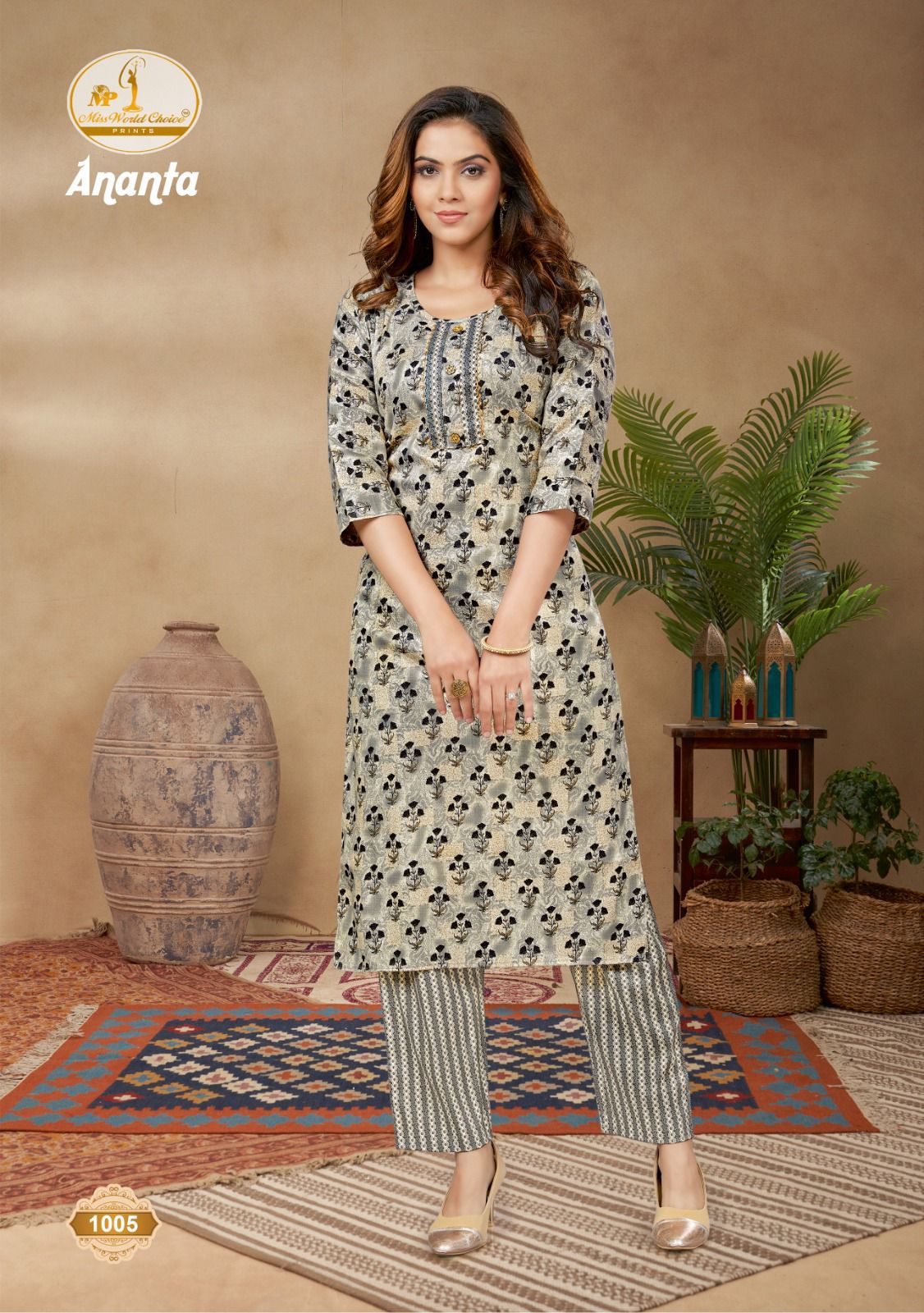 Miss World Ananta 1 Cotton Printed Kurti With Bottom Catalog
